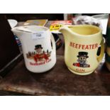 Two Beefeater Gin ceramic Jugs.