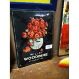 Wills Woodbine Cigarettes advertising showcard.