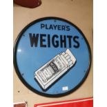 Rare Player's Weights enamel advertising sign