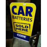 Car Batteries Sold Here - Exide advertising sign