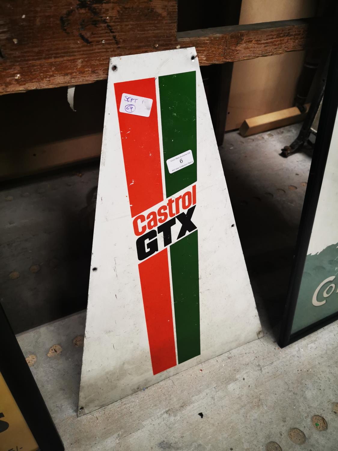 Castrol GTX aluminium advertising sign.