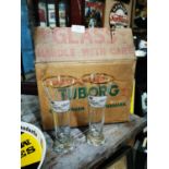 Set of six 1960's Tuborg Lager glasses in original box.