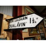 Rare Dunlavin alloy finger post sign