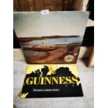 Smithwick's Draught Ale advertising showcard and Guinness advertising showcard