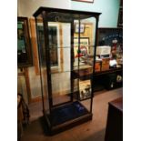 Cadbury's Chocolate mahogany and glass floor display cabinet.