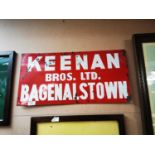 Keenan Bros. Ltd Bagenalstown enamel advertising sign.