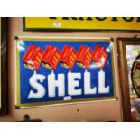 Shell Motor Spirit enamel advertising sign.