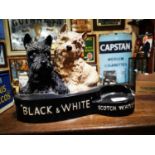 Black and White Scotch Whiskey Ruberoid advertising dogs