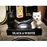 Black and White Scotch Whiskey Perspex advertising dogs