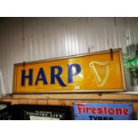 Rare Harp hanging light up advertising sign.