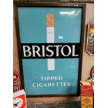 Bristol Tips Cigarettes enamel advertising sign.