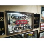 Guinness framed advertising mirror.