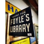 Agents for Foyle's Library double sided advertising sign.