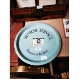 Senior Service tinplate advertising drinks tray.