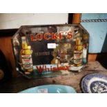 Rare Locke's Distillery Kilbeggan advertising mirror.