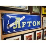 Afton Cigarettes enamel advertising sign.