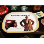 Give Him A Guinness tin plate advertising drinks tray {32 cm H x 41 cm W}.