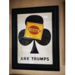 Gold Flake Are Trumps framed advertising sign.