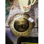 Unusual Watson's No 10 Scotch Whiskey ceramic ashtray