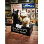 Black and White Scotch Whisky acrylic advertising dogs.