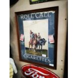 Roll Call Players Cigarettes advertising print.
