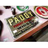 Paddy Finest Quality Whiskey Cork Distilleries advertising mirror.
