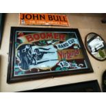 Boomer Hand Cut Virgina Tobacco advertising sign.