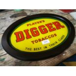 Player's Digger Tobacco advertising sign.