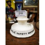 Eagle Safety ceramic advertising match box holder.