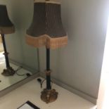 Occasional metal and gilt lamp W 20cm H 80cm