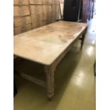 Great original early 20th Century pine kitchen table W 243 H 72