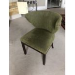 Pair of green upholstered armchairs
