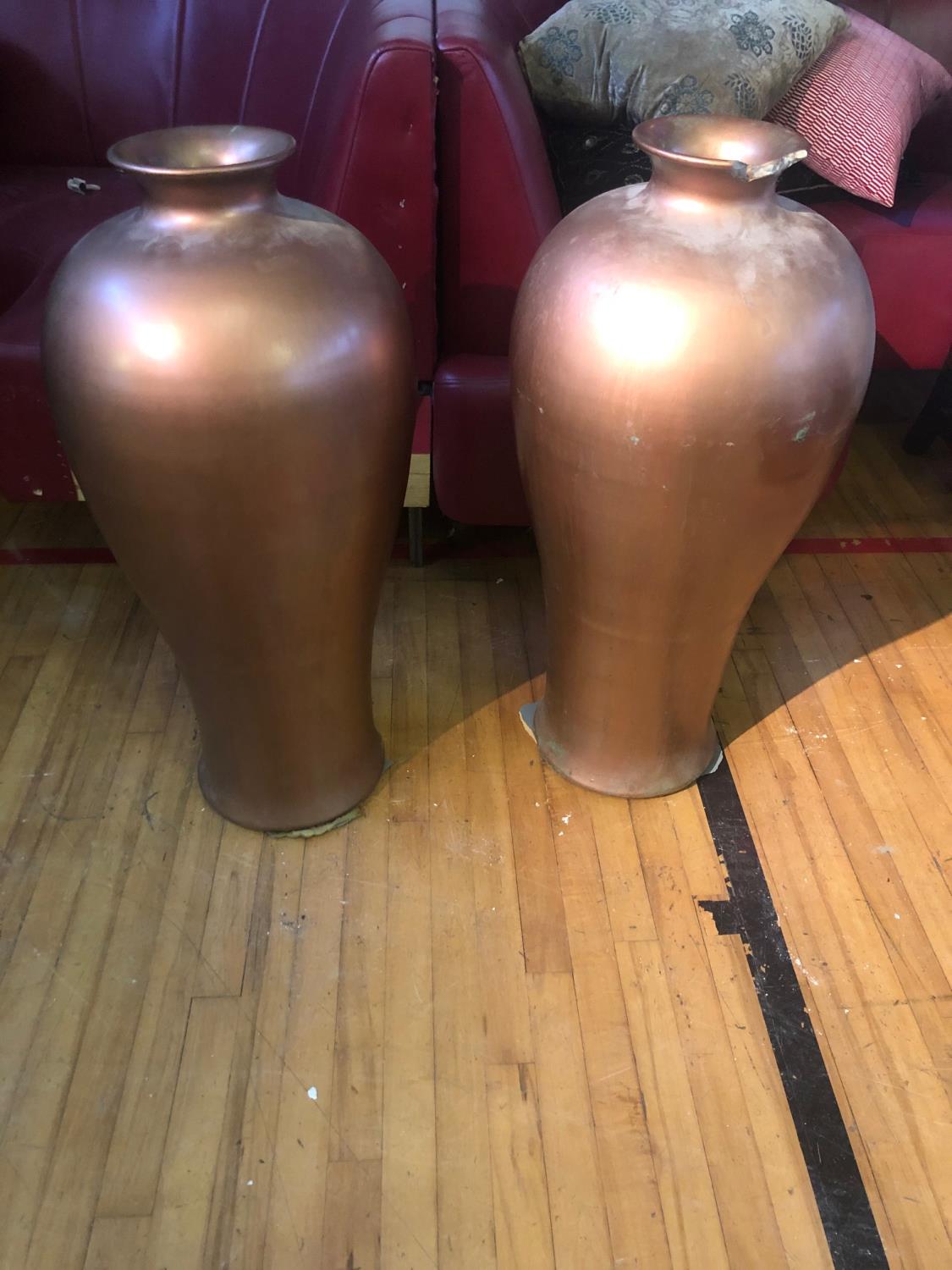 Large pair of glazed urns