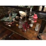 Collection of items inc ruby glasses