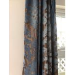 Pair of velvet patterned curtains