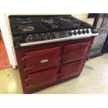 Red dual fuel AGA Cooker (Very little use) W 100 H 90 D 67