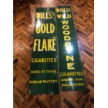Two exceptional Irish enamel signs, WILLS GOLDFLAKE, and WILLS WILD WOODBINE cigarettes H 225