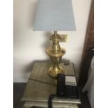 A pair of brass occasional lamps