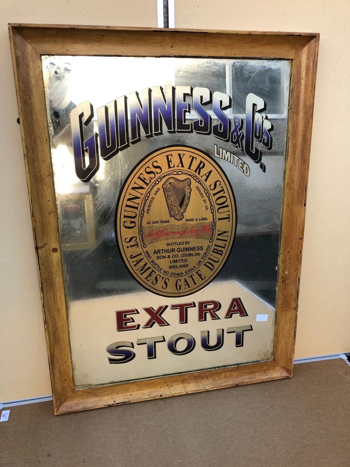 Guinness extra stout pub mirror W 78cm H 107cm