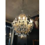 French glass and crystal centre chandelier W 70cm H 110cm