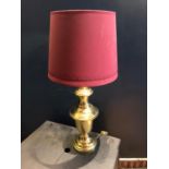 Brass occasional lamp complete with shade W 20cm H 75cm