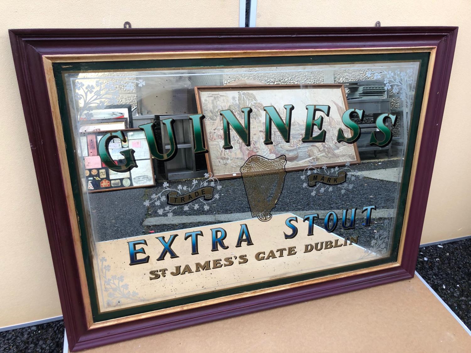 Guinness extra stout, St. James's gate advertising mirror W 114cm H 84cm