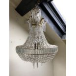 French glass & metal bag chandelier W 60cms H 100 cms