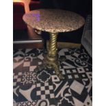 Circular restaurant table with decorative cast iron base gold W 63cm H 73cm