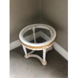 French style circular painted and gilt occasional table