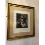 Edwardian gilded framed print W 68cm H 77cm