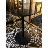 Tall granite topped circular bar table on metal base W 55cm H 95cm