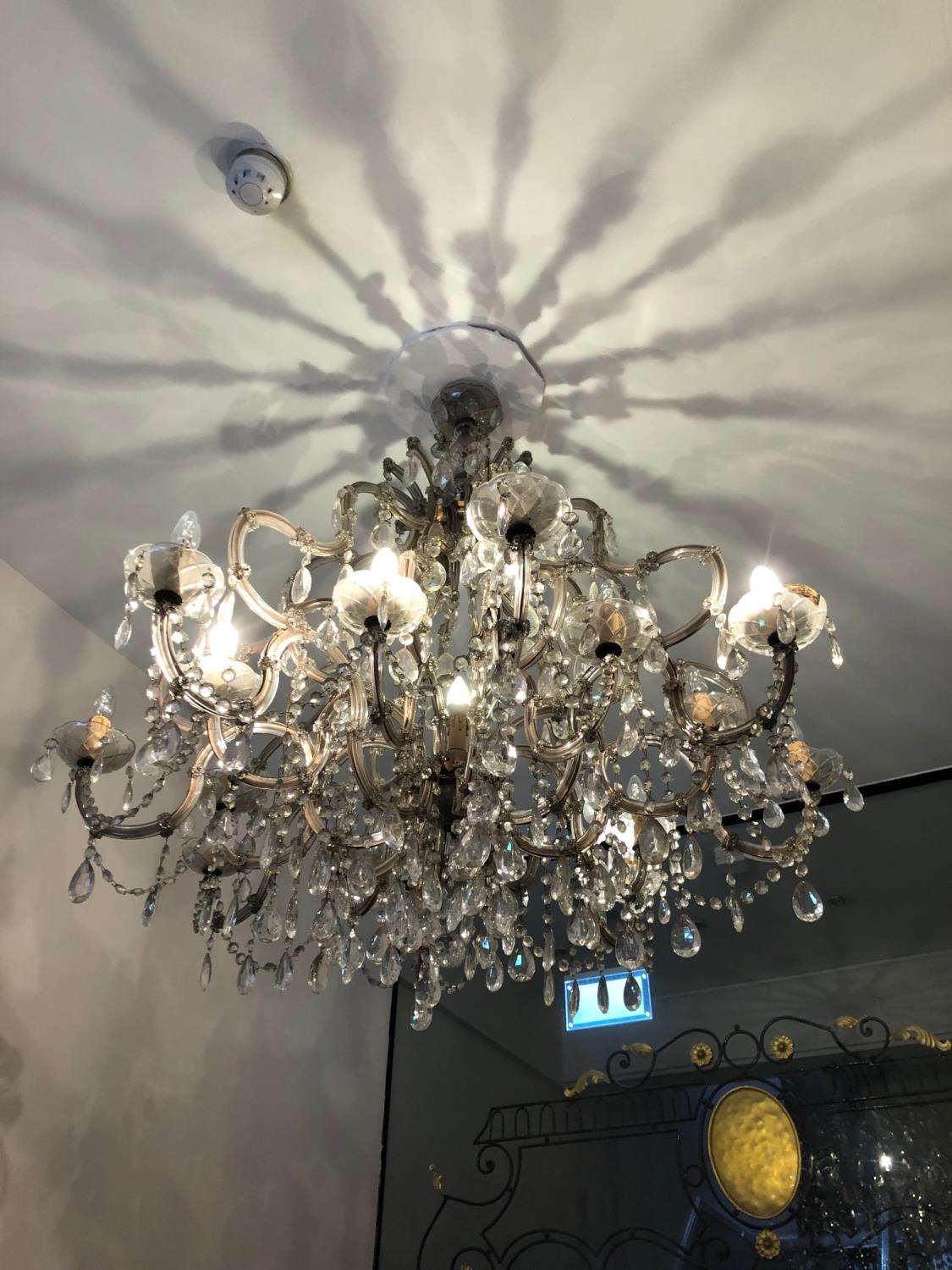 Spectacular 18 branch French glass chandelier W 120cm H 120cm