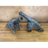 Pair of cast iron cannons