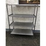 Stainless steel 4 shelf unit W 90 H 180 D 80